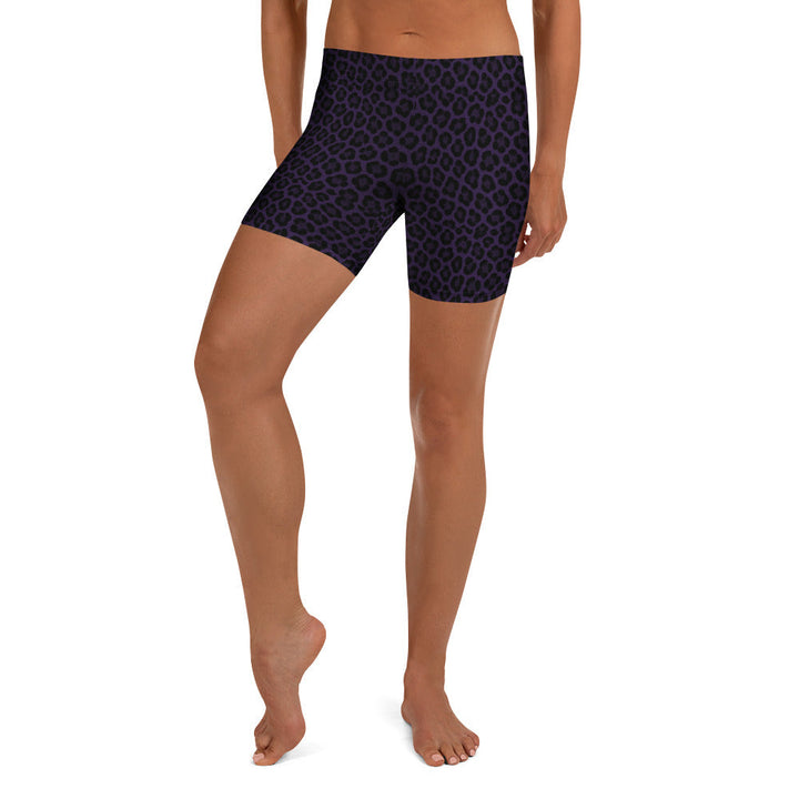 Purple Panther Print Athletic Shorts