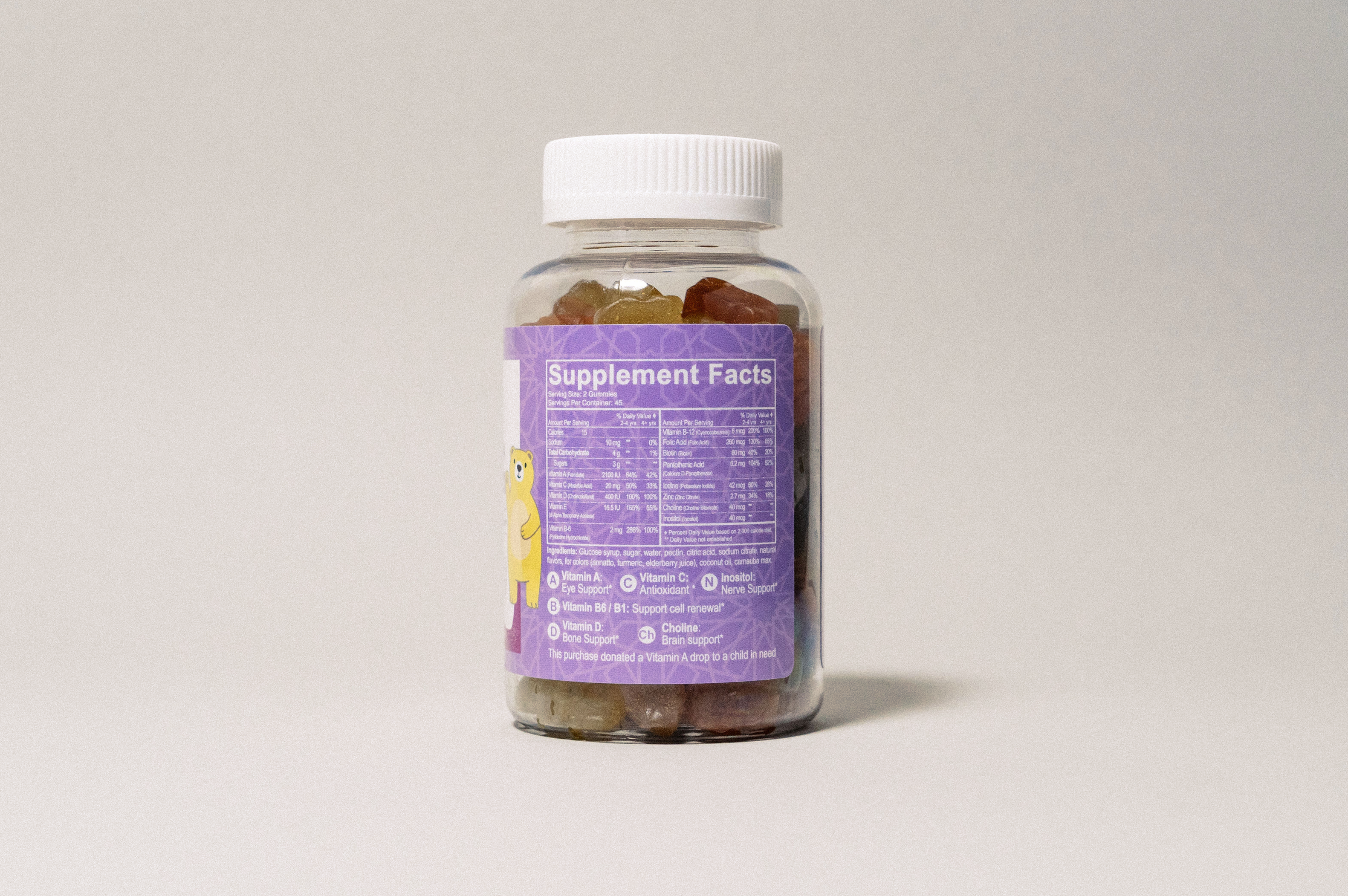 Halal Kids Gummy Multivitamins – Vitamins A, C, E & Zinc, 90 Count