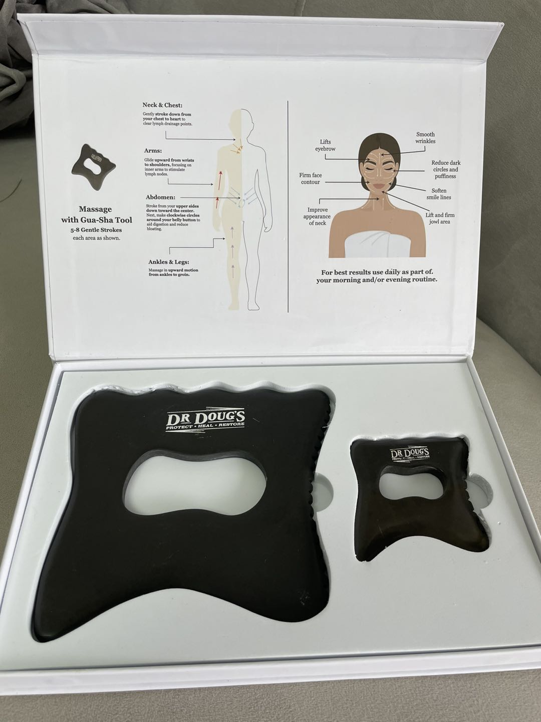 Dr. Doug’s Bian Stone Gua Sha Collection – Lymphatic Massage & Sculpting Tools for Body, Face & Neck