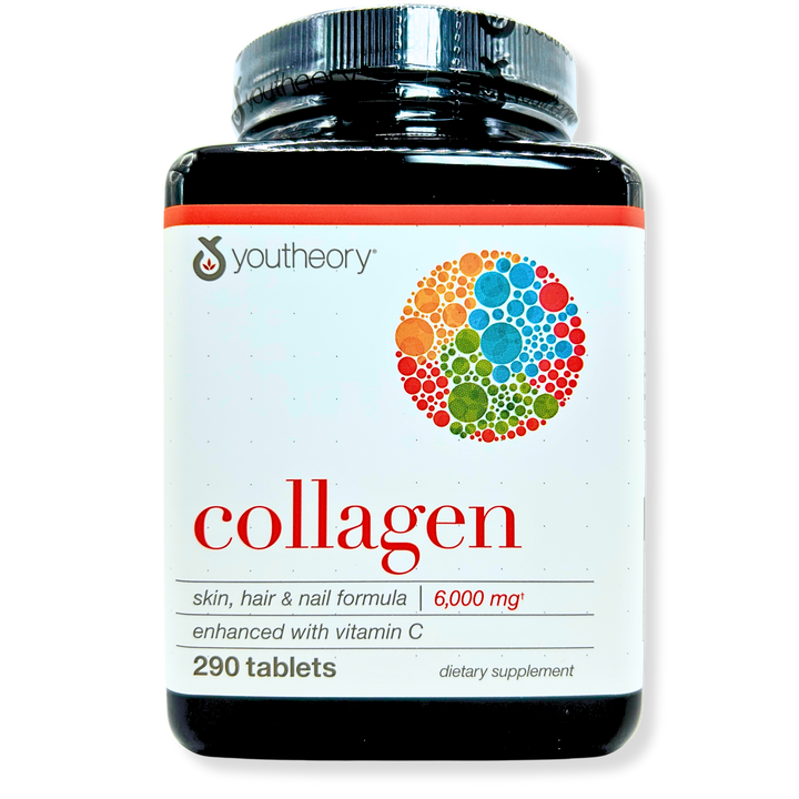 Youtheory Collagen 6000mg with Vitamin C – Hair, Skin & Nail Support – 290 Tabs
